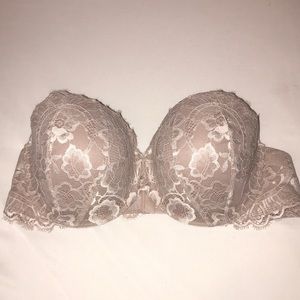 La Senza 36 D strapless tan & white bra